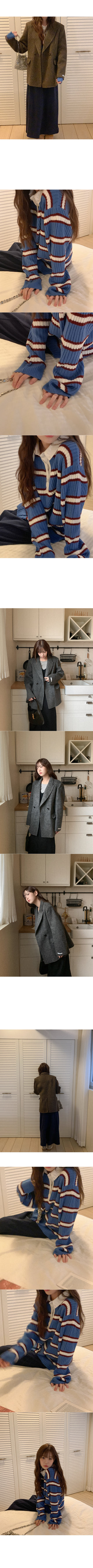 Wool herringbone handmade jacket
