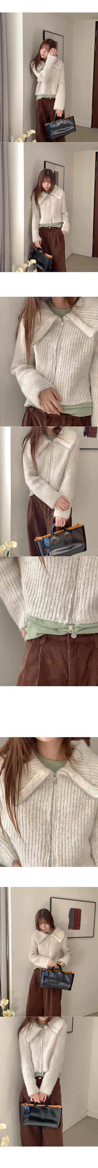 Wool high-neck knit hoodie
