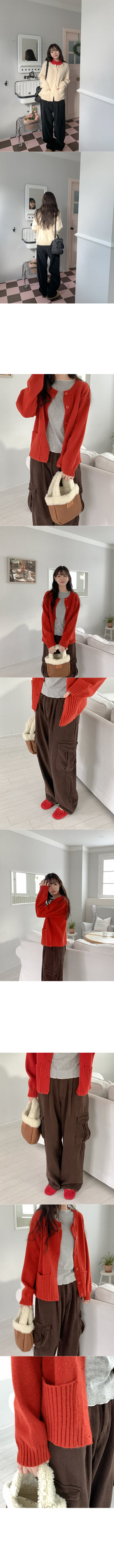 Wool pocket knit cardigan