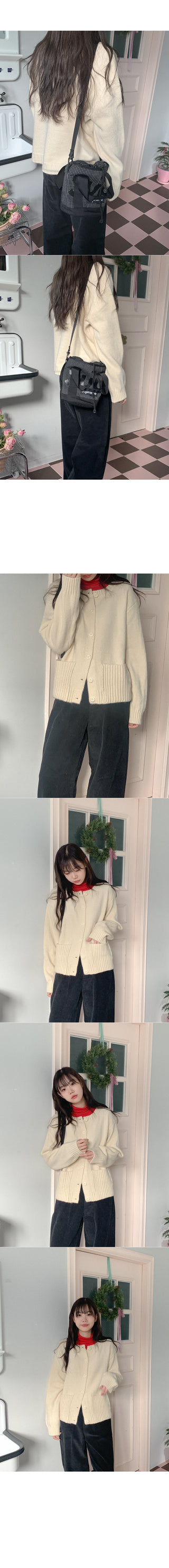 Wool pocket knit cardigan