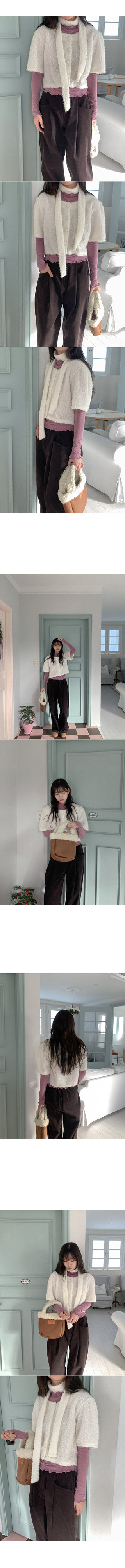 [Scarf Set] Tassel Cropped Cardigan