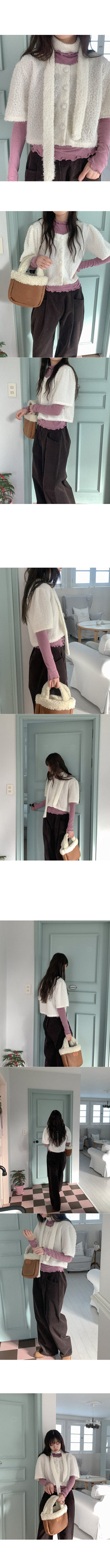 [Scarf Set] Tassel Cropped Cardigan