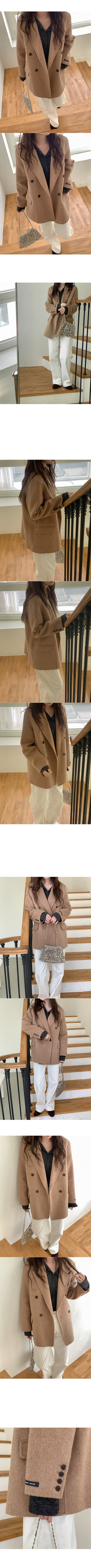 Wool handmade double-breasted jacket