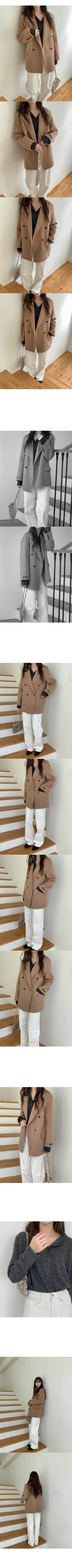 Wool handmade double-breasted jacket