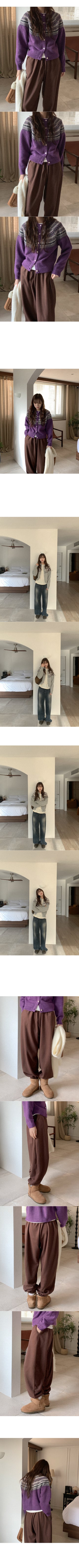 Nordic pattern knit cardigan
