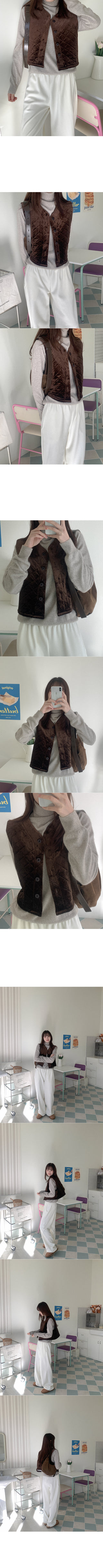 Velour quilted vest