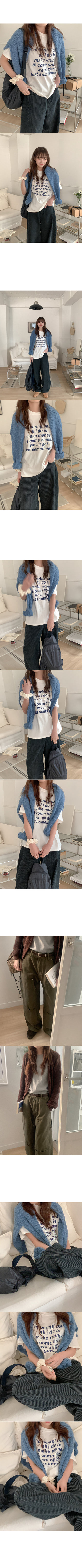 Boucle V-neck knit cardigan