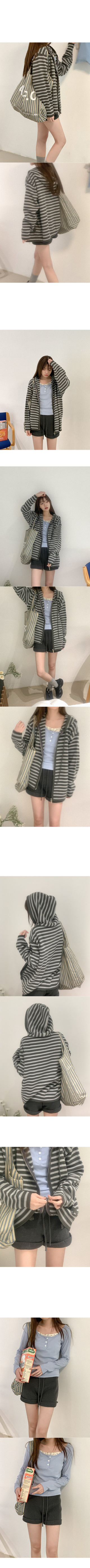 Striped knit hoodie