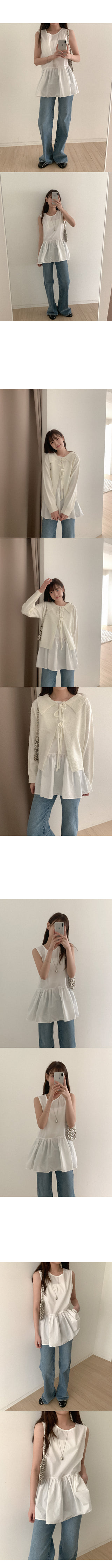 Tassel Ribbon Collar Cardigan