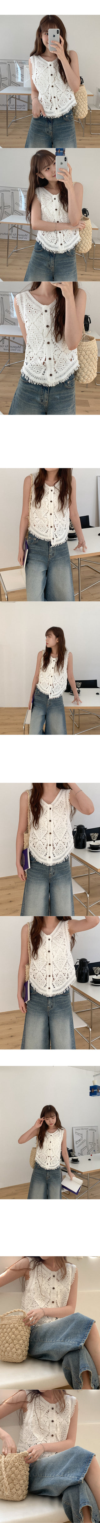 Crochet knit vest