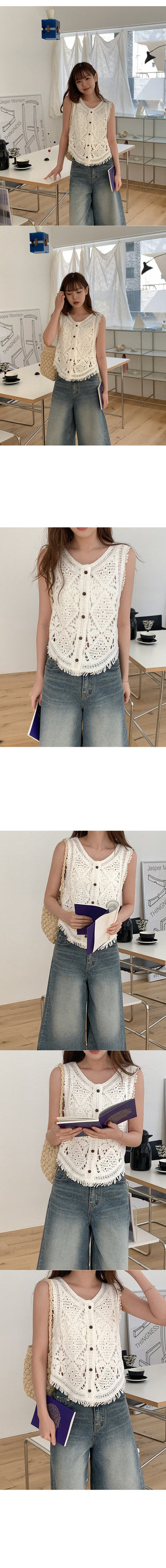 Crochet knit vest