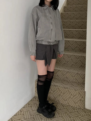 Ribbon Wrap Layered Leggings Pants