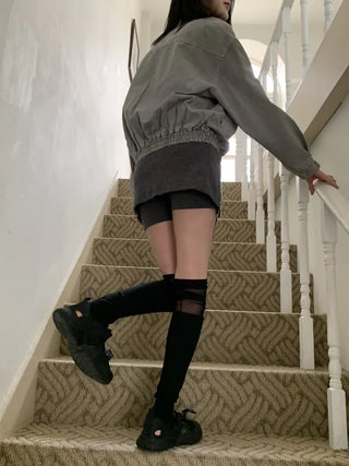 Ribbon Wrap Layered Leggings Pants