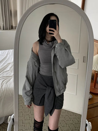 Ribbon Wrap Layered Leggings Pants