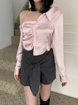 Ribbon Wrap Layered Leggings Pants