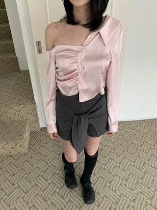 Ribbon Wrap Layered Leggings Pants