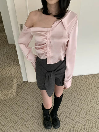 Ribbon Wrap Layered Leggings Pants