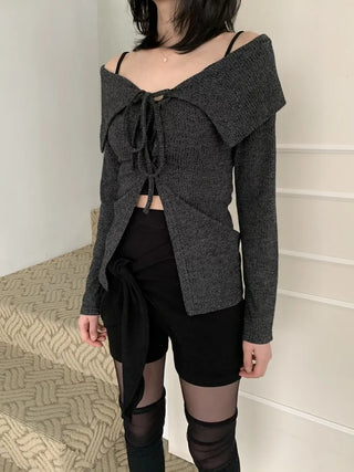 Ribbon Wrap Layered Leggings Pants