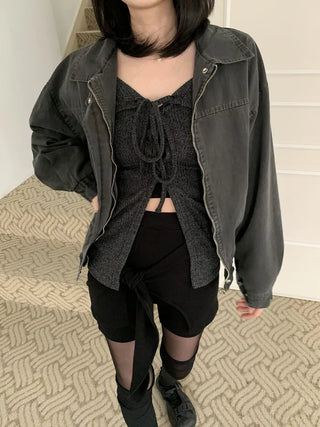 Ribbon Wrap Layered Leggings Pants