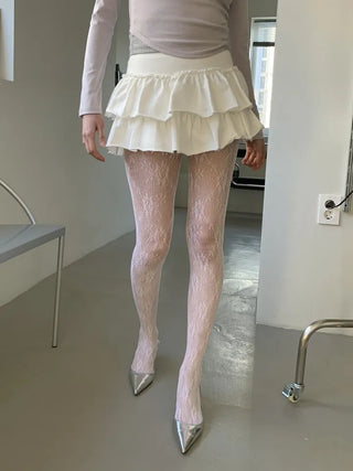 Paisley lace stockings