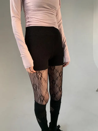 Paisley lace stockings