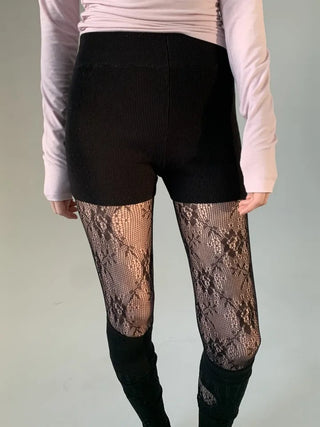 Paisley lace stockings