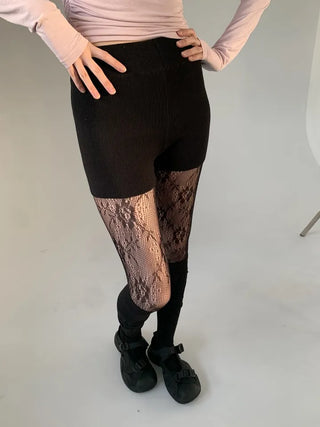 Paisley lace stockings