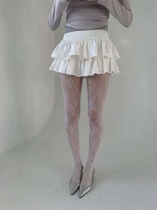 Paisley lace stockings