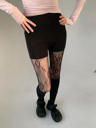 Paisley lace stockings