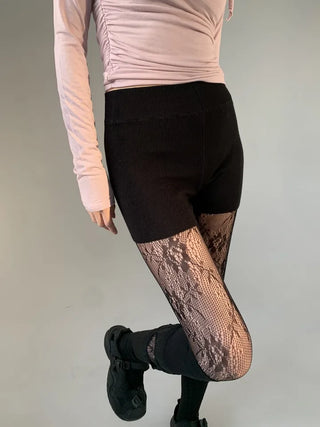 Paisley lace stockings