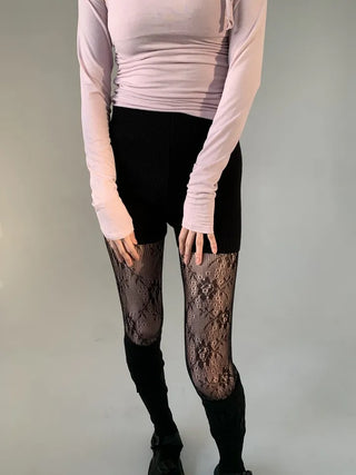 Paisley lace stockings