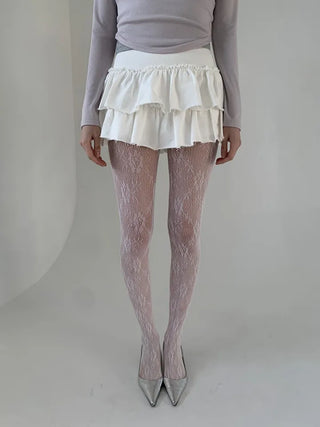 Paisley lace stockings