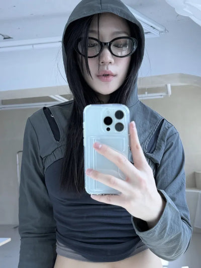 Nerd round horn-rimmed glasses