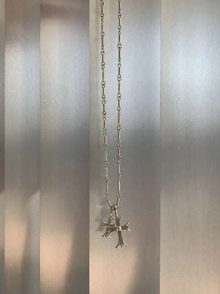Double Cross Pendant Necklace
