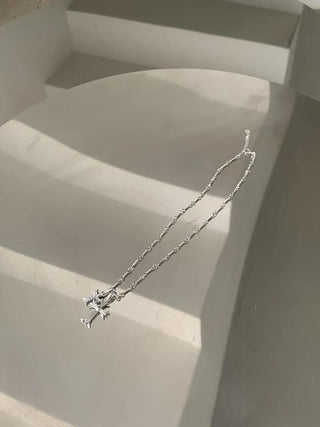 Double Cross Pendant Necklace