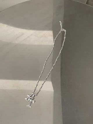 Double Cross Pendant Necklace