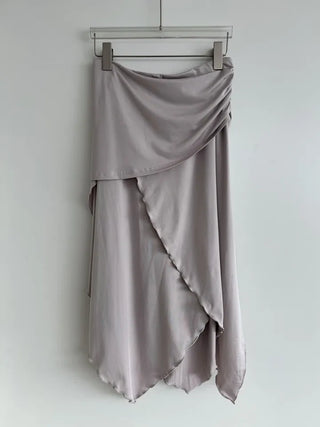 Flare slit jersey long skirt