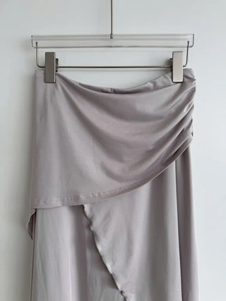 Flare slit jersey long skirt