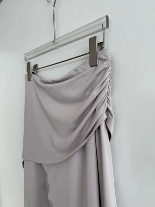 Flare slit jersey long skirt