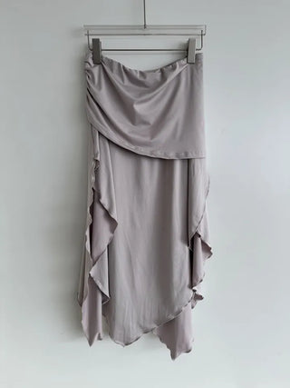 Flare slit jersey long skirt