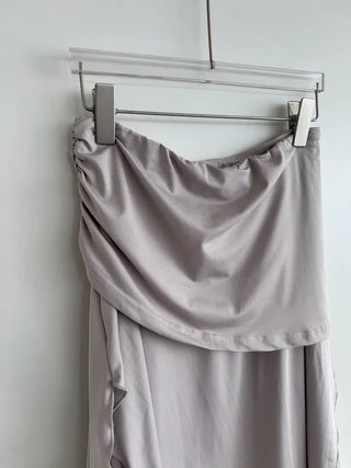 Flare slit jersey long skirt