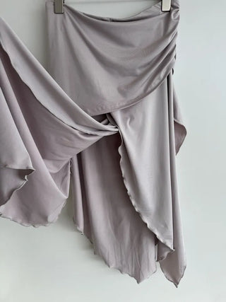 Flare slit jersey long skirt
