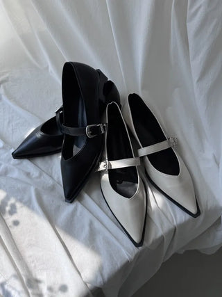 Mary Jane Western Buckle Stiletto Shoes