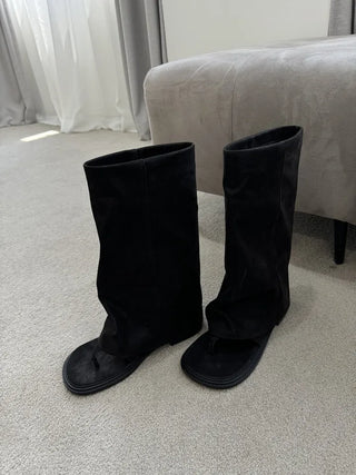 Summer Wide Warmer Folding Slippers Long Boots