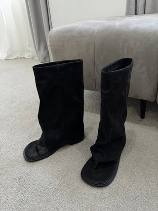 Summer Wide Warmer Folding Slippers Long Boots