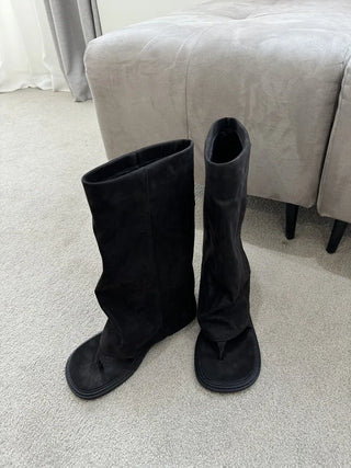 Summer Wide Warmer Folding Slippers Long Boots