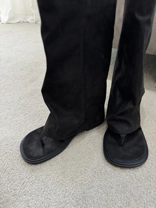 Summer Wide Warmer Folding Slippers Long Boots