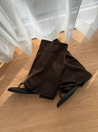 Summer Wide Warmer Folding Slippers Long Boots