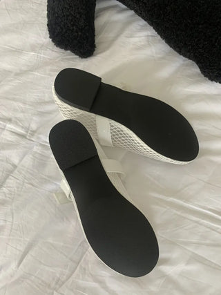 Mesh net see-through flat net summer Alaia Mary Jane flats ballerina fishnet shoes