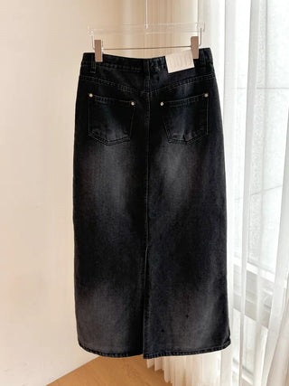 Brush Black H-Line Maxi Long Skirt ootj